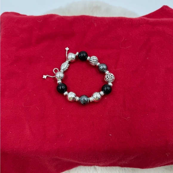 David Yurman Sterling Sliver Black Onyx Hematite Elements Bead Bracelet - Picture 5 of 6